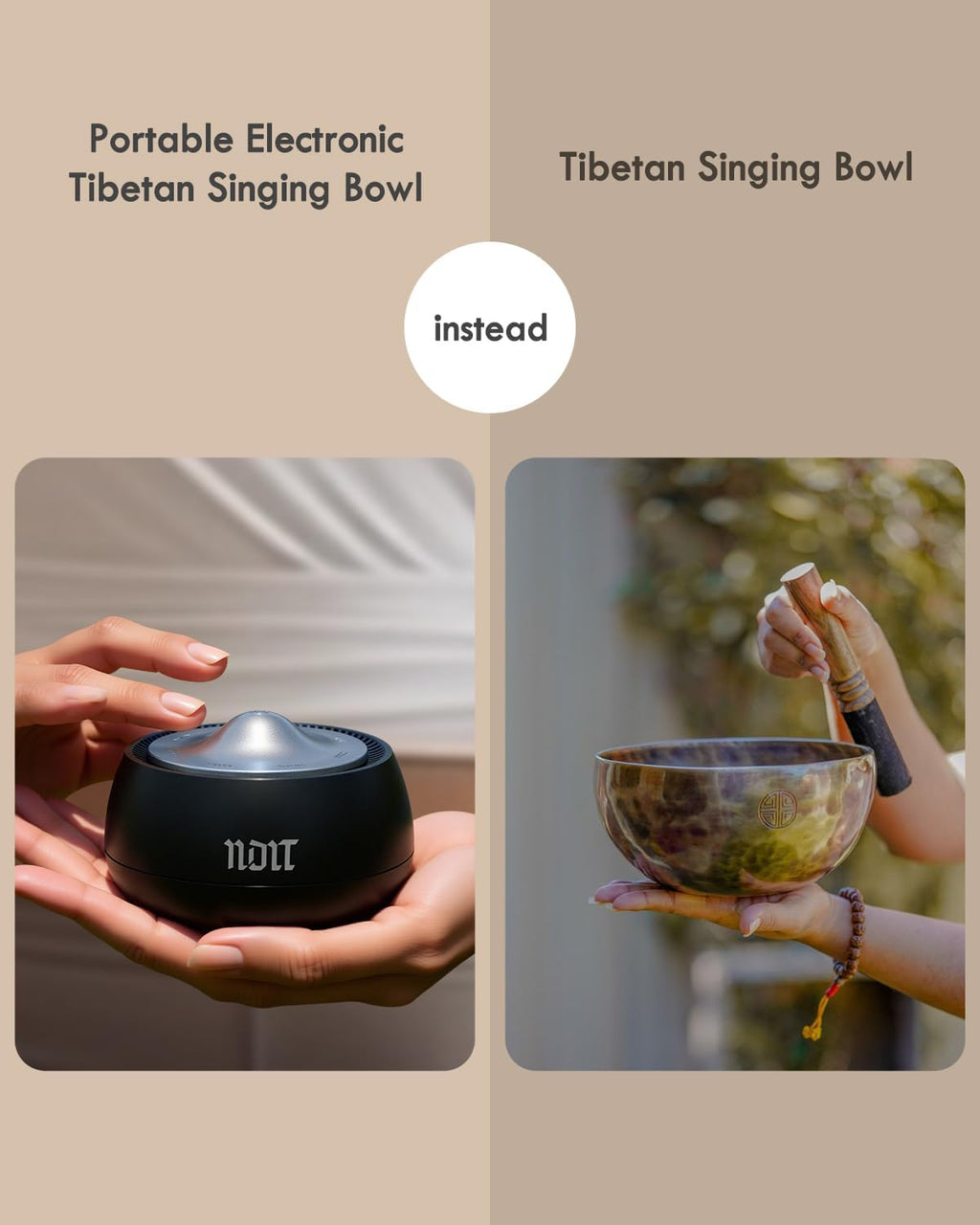 Portable Electronic Tibetan Singing Bowl Custom Color White